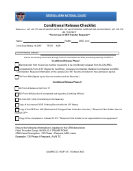 Conditional Release Checklist - Georgia (United States)