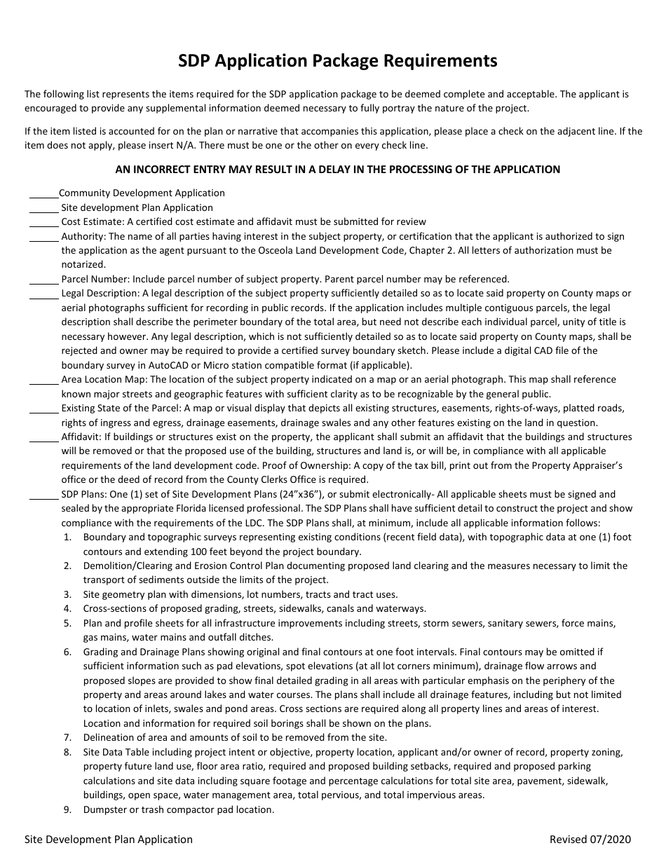 Site Development Plan Application - Osceola County, Florida, Page 4