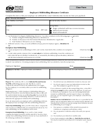 Form DE4 Employee&#039;s Withholding Allowance Certificate - California