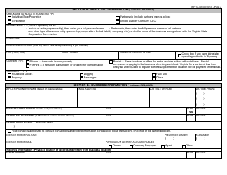 Form IRP1A Virginia International Registration Plan (Irp) New Account Application - Virginia, Page 2