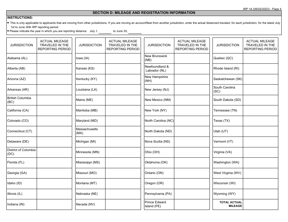Form IRP1A Virginia International Registration Plan (Irp) New Account Application - Virginia, Page 4