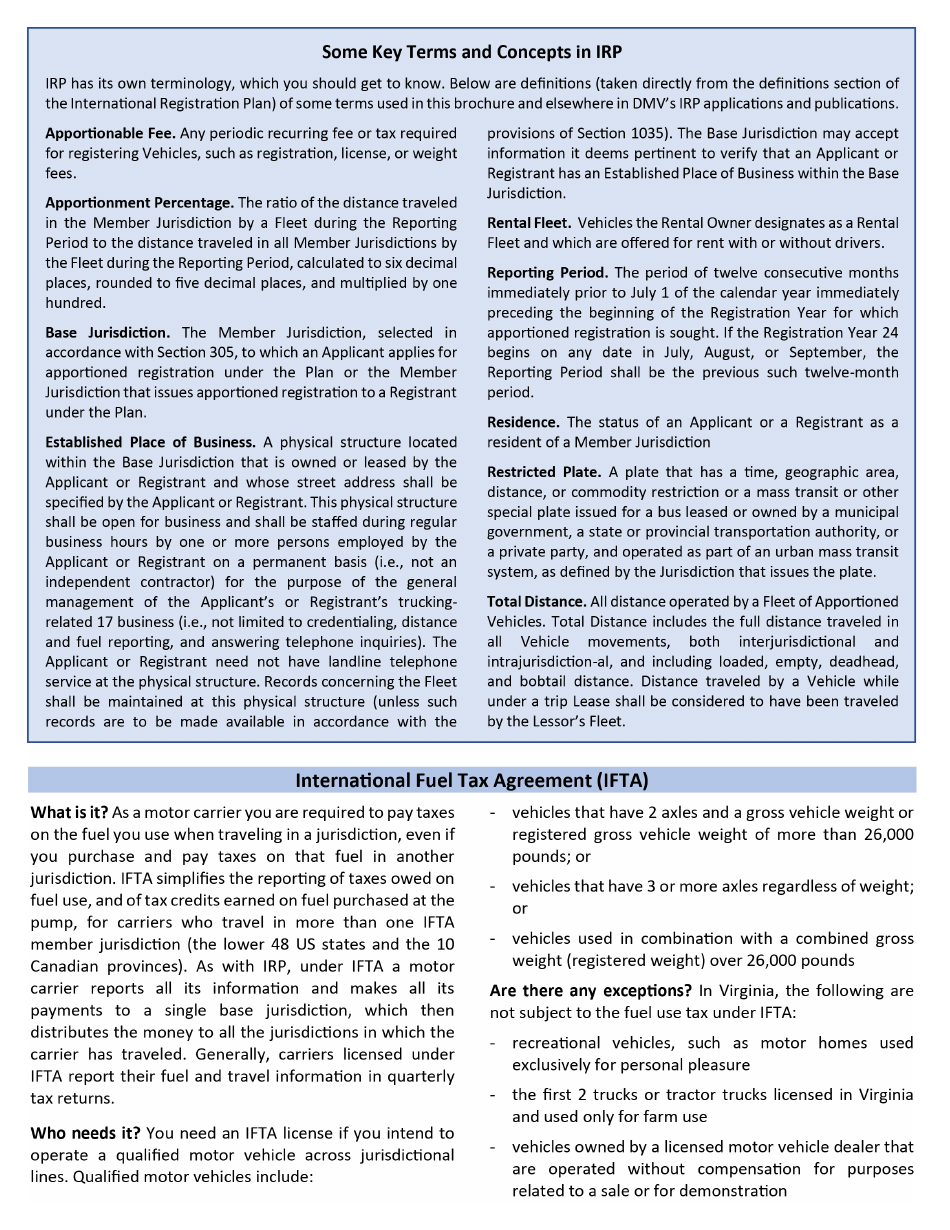 Form IRP1A Virginia International Registration Plan (Irp) New Account Application - Virginia, Page 9