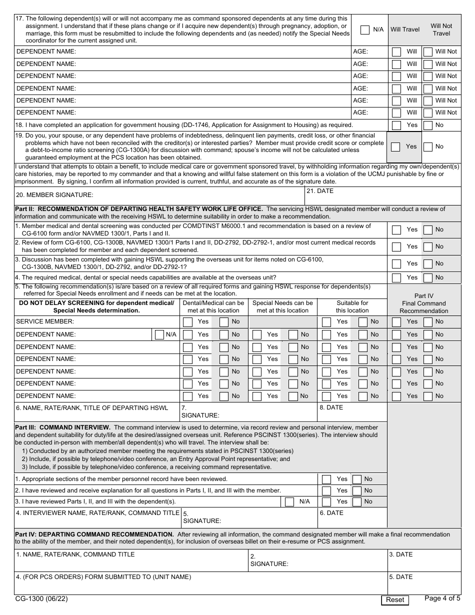 report of suitability for overseas assignment