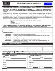 Form 735-7122 Request for Information - Oregon