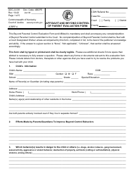 Document preview: Form AOC-JV-38 Affidavit and Beyond Control of Parent Evaluation Form - Kentucky
