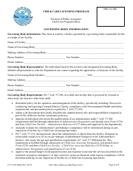 Form CC55 Governing Body Information - Alaska