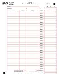 Form ST-36 Part IV Kansas Retailers&#039; Sales Tax Return - Utility Companies Supplement - Kansas, Page 3