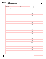 Form ST-36 Part IV Kansas Retailers&#039; Sales Tax Return - Utility Companies Supplement - Kansas, Page 4