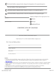 Form DOS-1359-F Certificate of Change for Domestic Limited Liability Companies - New York, Page 3