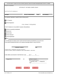 Document preview: Form CLK/CT.989 Affidavit of Non-compliance - Miami-Dade County, Florida