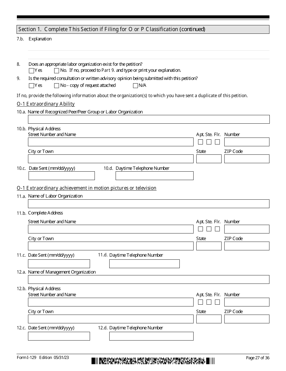 USCIS Form I-129 Petition for a Nonimmigrant Worker, Page 27