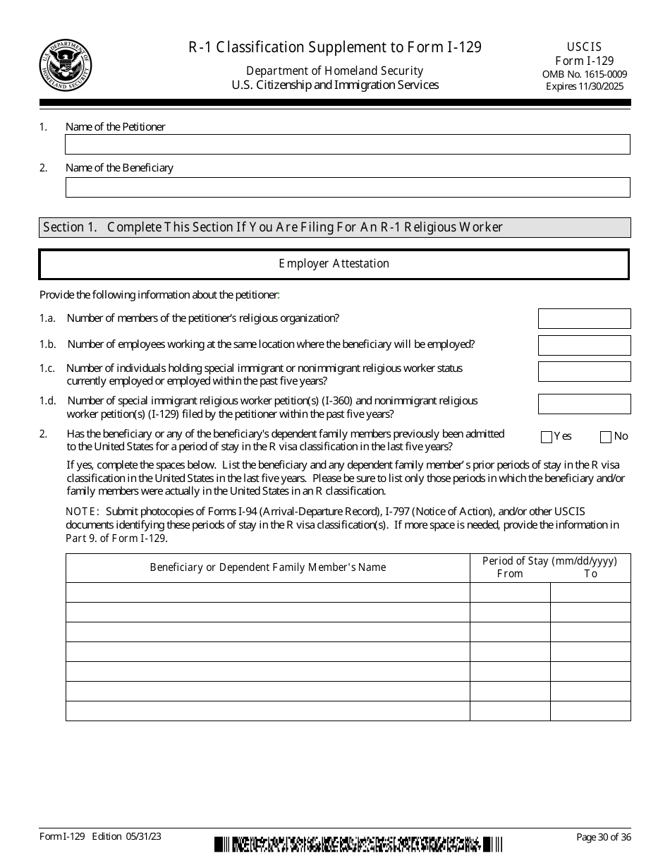 USCIS Form I-129 Petition for a Nonimmigrant Worker, Page 30