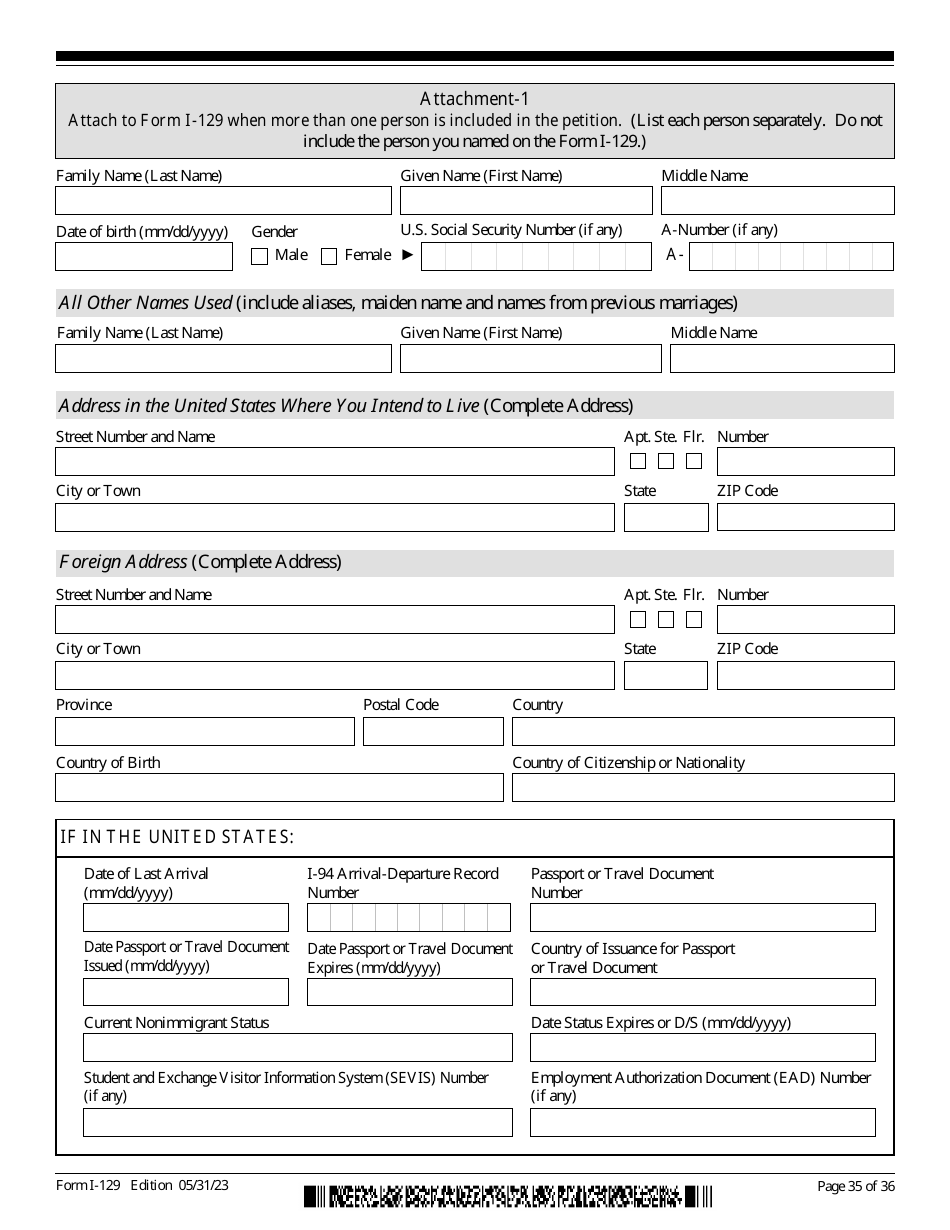 USCIS Form I-129 Petition for a Nonimmigrant Worker, Page 35