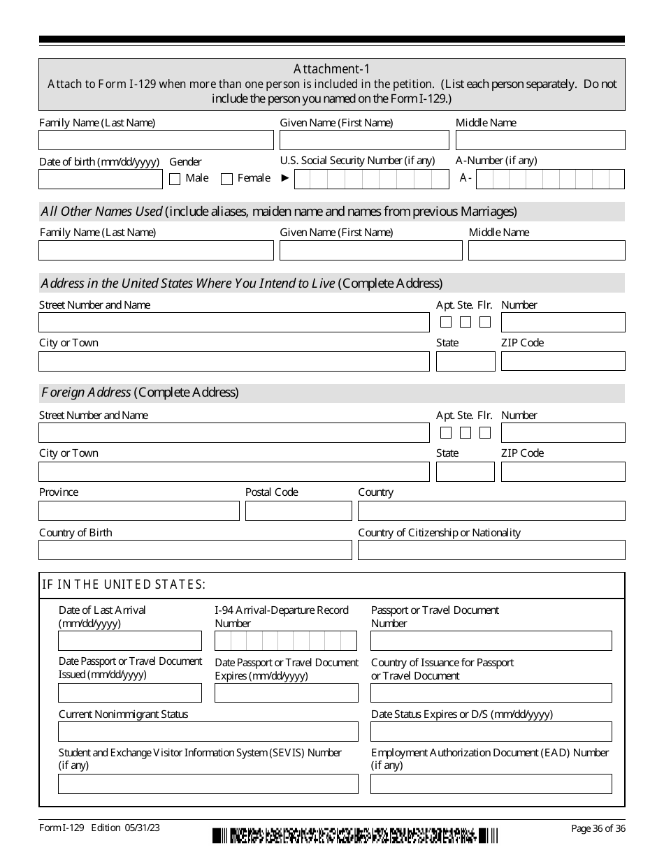 USCIS Form I-129 Petition for a Nonimmigrant Worker, Page 36