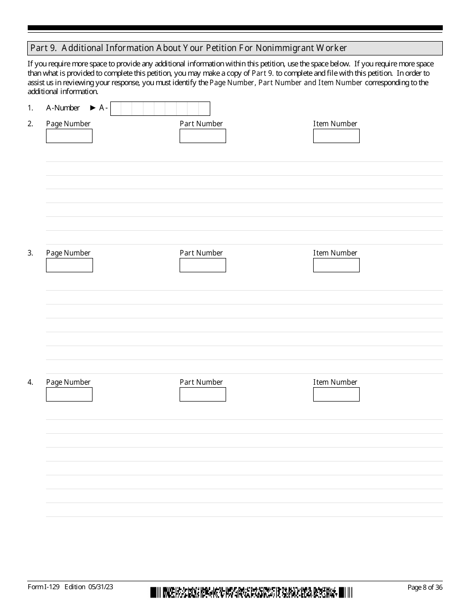 USCIS Form I-129 Petition for a Nonimmigrant Worker, Page 8