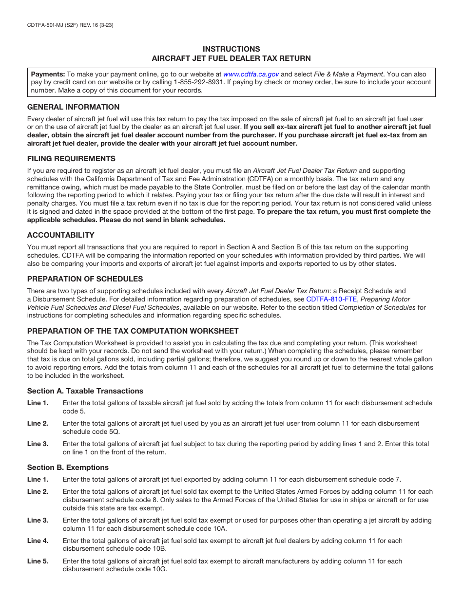 Form Cdtfa Mj Download Fillable Pdf Or Fill Online Aircraft Jet