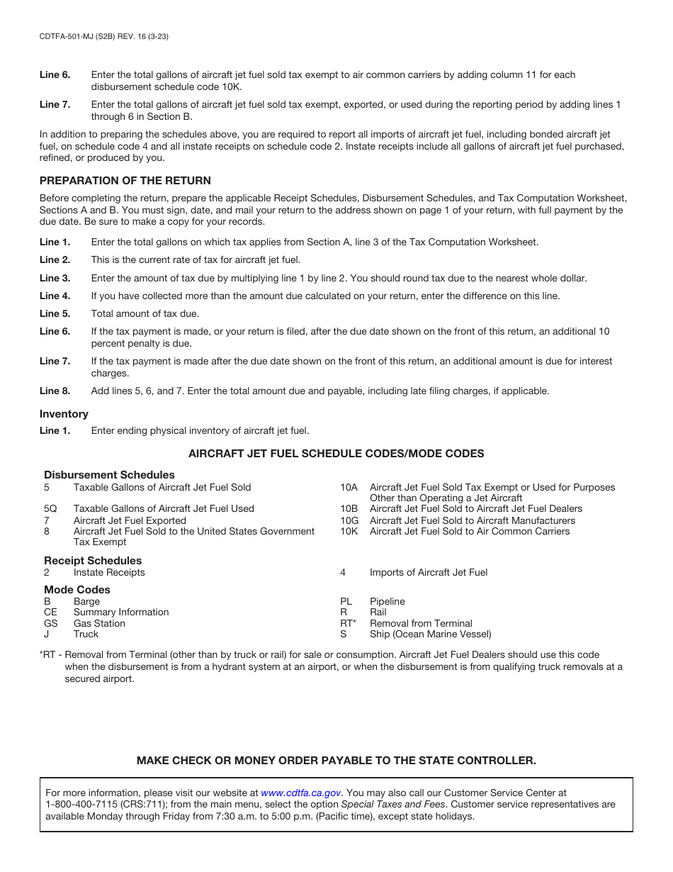 Form CDTFA-501-MJ Aircraft Jet Fuel Dealer Tax Return - California, Page 4