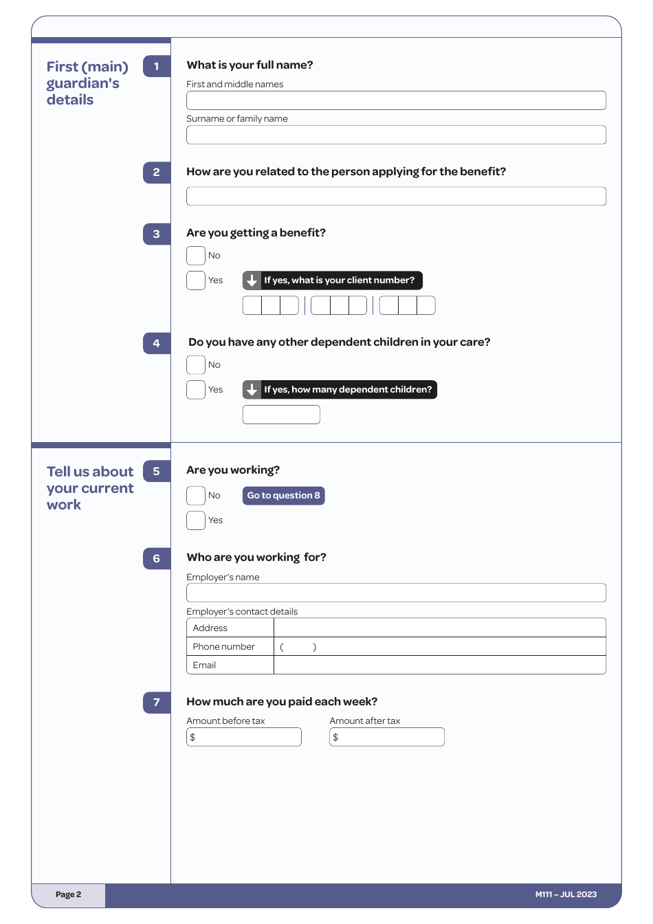 Form M111 Parents Income Verification Form - New Zealand, Page 2