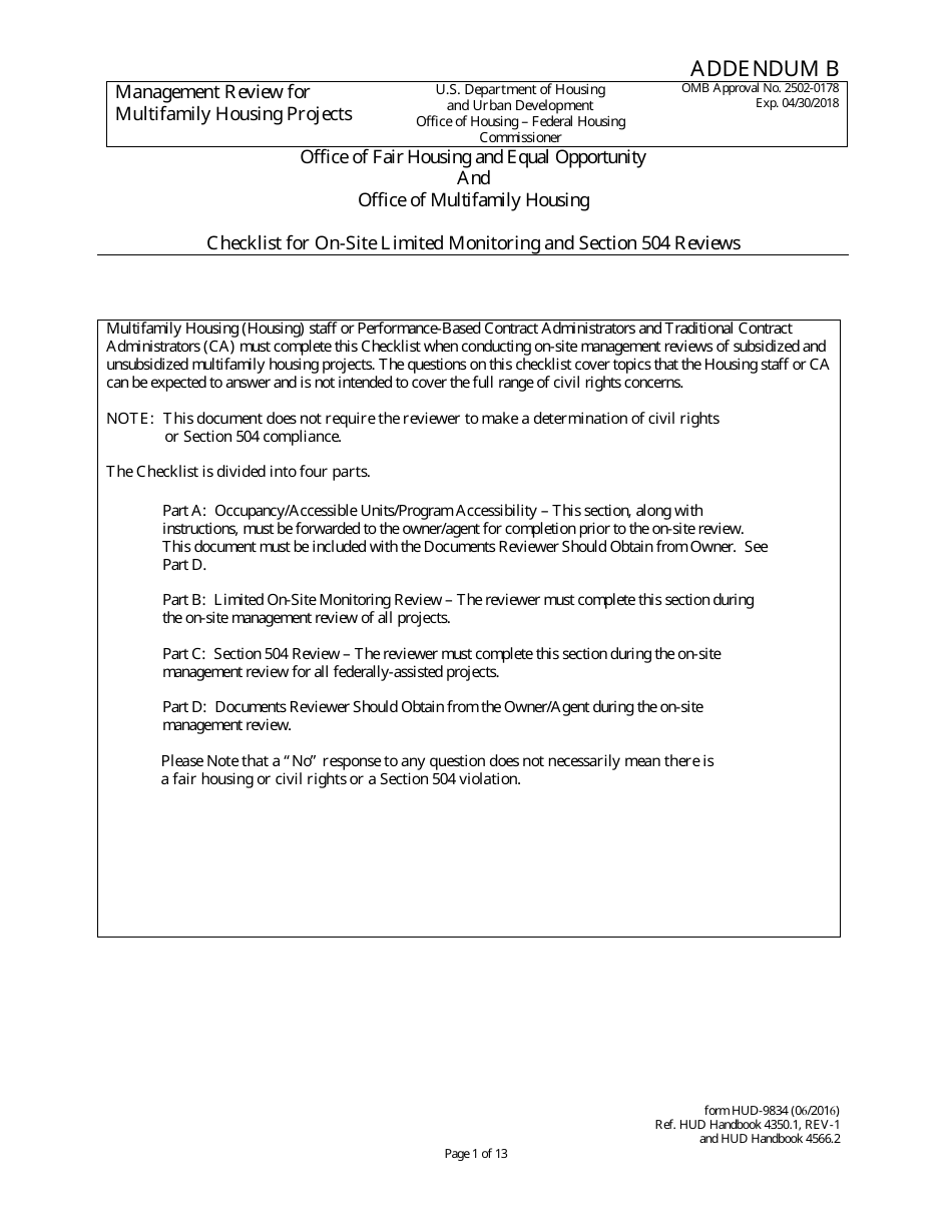 Form HUD-9834 Management Review for Multifamily Housing Projects, Page 33