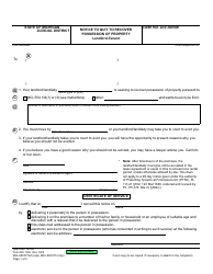 Document preview: Form DC100C Notice to Quit to Recover Possession of Property - Landlord-Tenant - Michigan