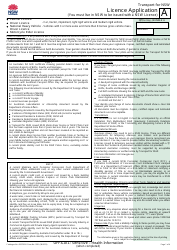 Document preview: Form 1001 Transport for Nsw Licence Application - New South Wales, Australia