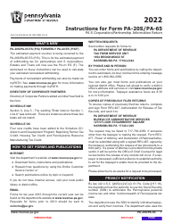 Form PA-20S (PA-65) Pa S Corporation/Partnership Information Return - Pennsylvania, Page 5