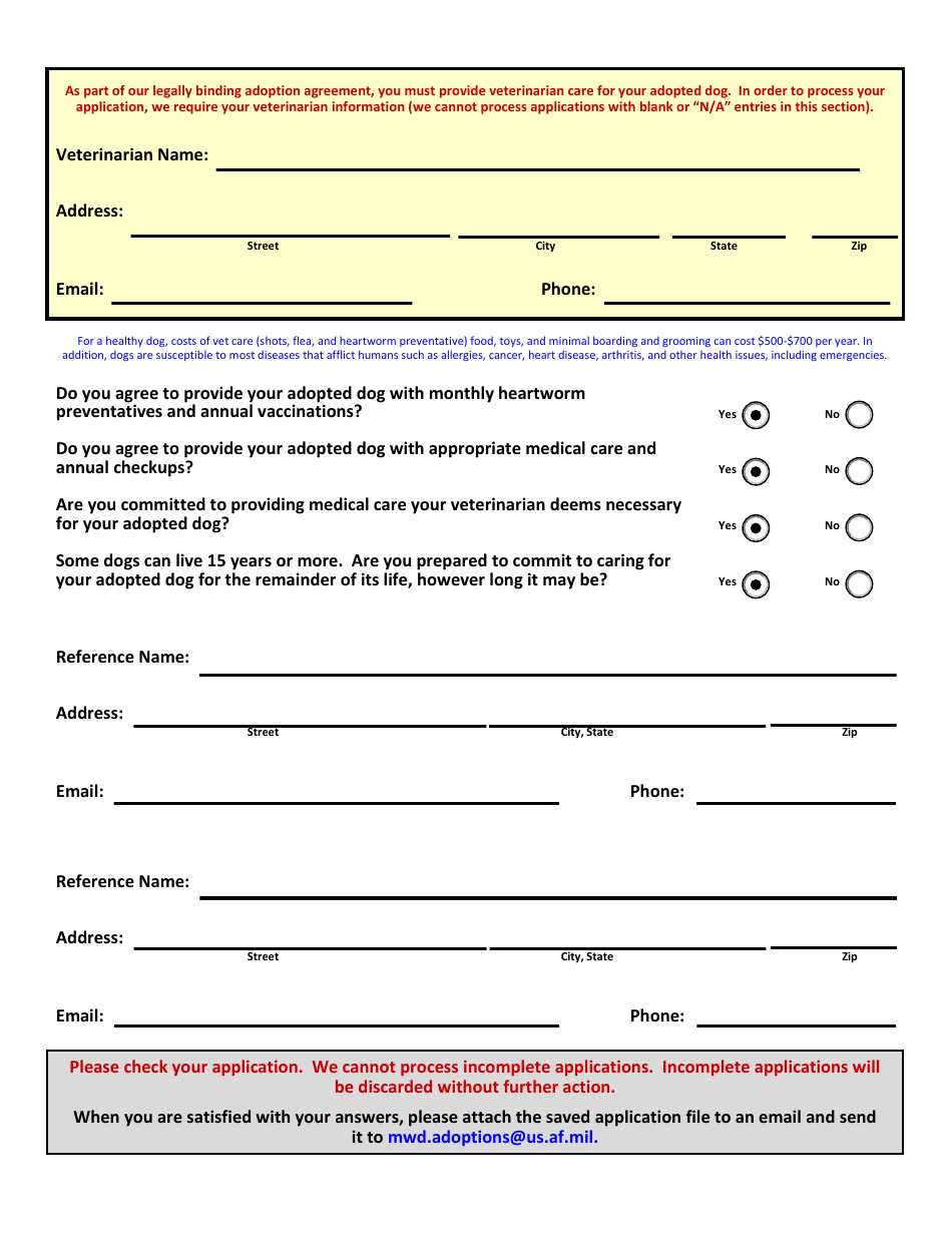 Military Dog Adoption Application India Military Working Dog Adoption Application - Fill Out, Sign Online and