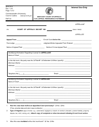 Form AOC-070 Civil Appeal Prehearing Statement - Kentucky