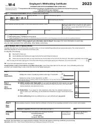 Document preview: IRS Form W-4 Employee's Withholding Certificate for Maryland State Government Employees Only, 2023