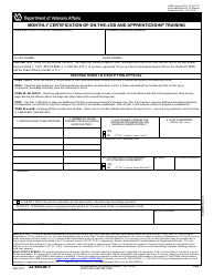 Document preview: VA Form 22-6553D-1 Monthly Certification of on-The-Job and Apprenticeship Training