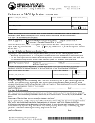 Document preview: Form R0732H Retirement or Drop Application for State Police - Michigan