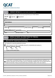 Form 43 Application for Reopening, Correction, Renewal or Amendment - Queensland, Australia, Page 2