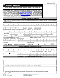 Document preview: VA Form 28-1902W Veteran Readiness and Employment (Vr&e) Questionnaire