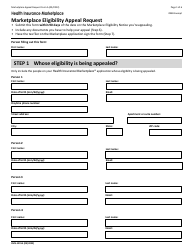 Document preview: Form A (CMS-12153) Marketplace Eligibility Appeal Request