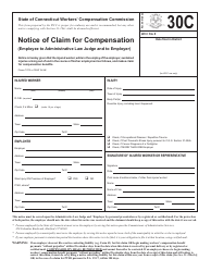 Form 30C Notice of Claim for Compensation (Employee to Administrative Law Judge and to Employer) - Connecticut