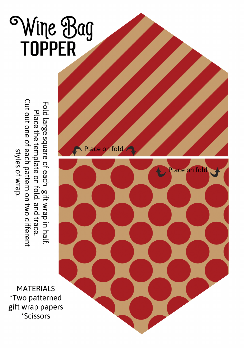 Kraft Wine Bag Topper Template Download Printable PDF | Templateroller