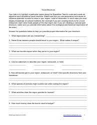 Travel Brochure Worksheet Template - Geography/Language Arts, Page 3
