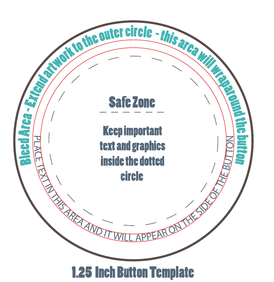 1.25 Inch Button Template - Printable Design