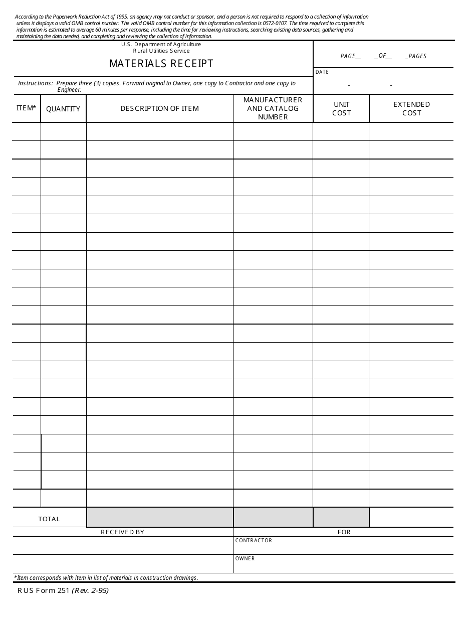 RUS Form 251 - Fill Out, Sign Online and Download Fillable PDF ...