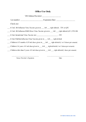 Flu Vaccine Consent Form, Page 2
