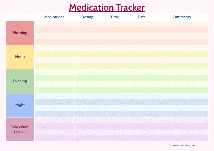 Medication tracker template - Keep a record of your medication and easily track your progress with this pre-designed template.