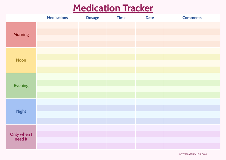 Medication tracker template - Keep a record of your medication and easily track your progress with this pre-designed template.