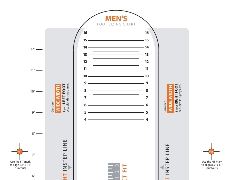 Mens Foot Sizing Chart - Payless Shoe Source, Page 1