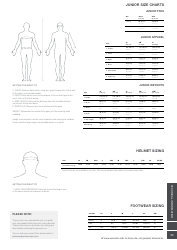 Wetsuit and Pfd Size Charts, Page 2