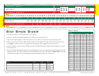 Document preview: Shoe Sizer Template