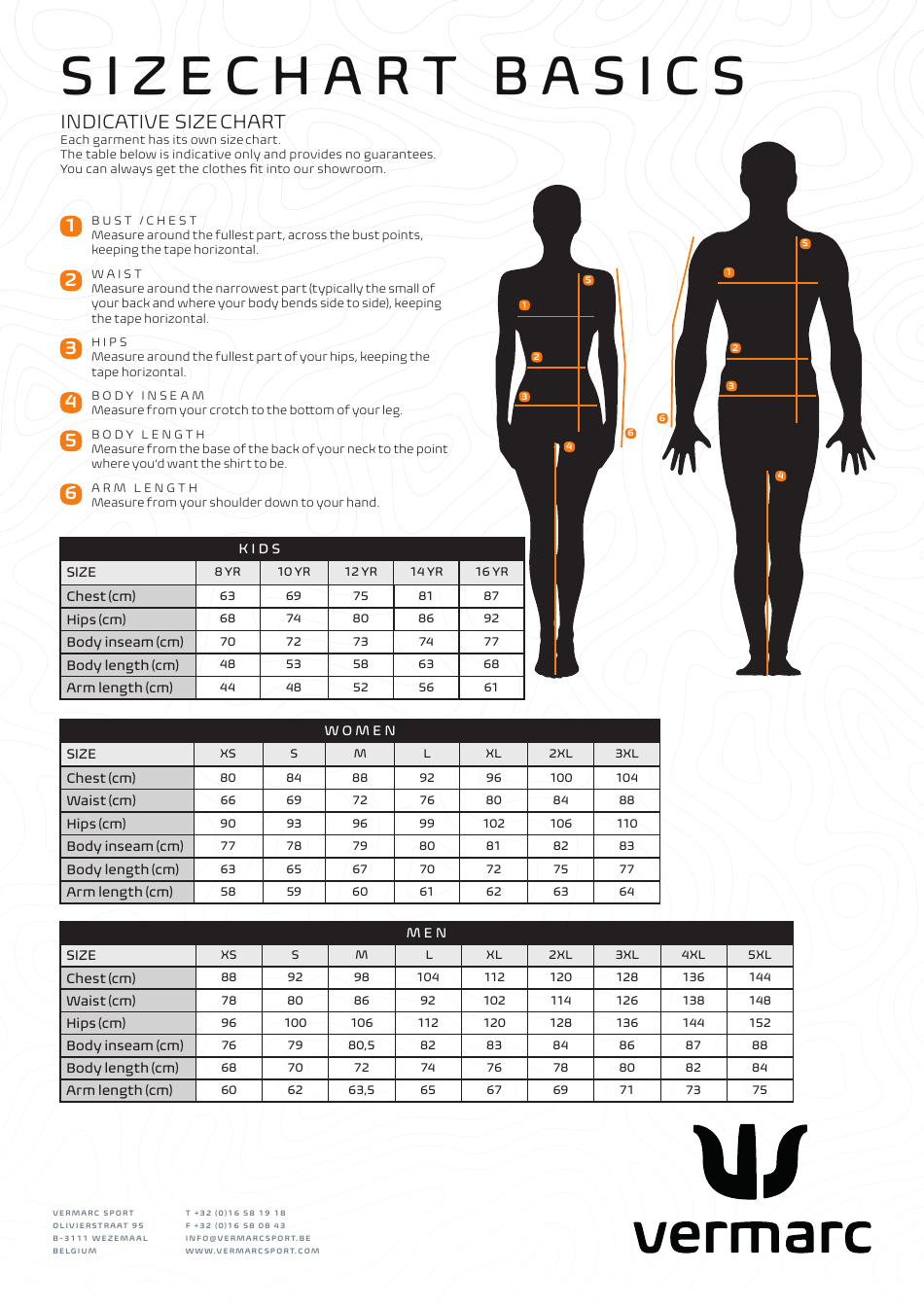 Cycling  Athletics Size Chart - Vermarc, Page 3