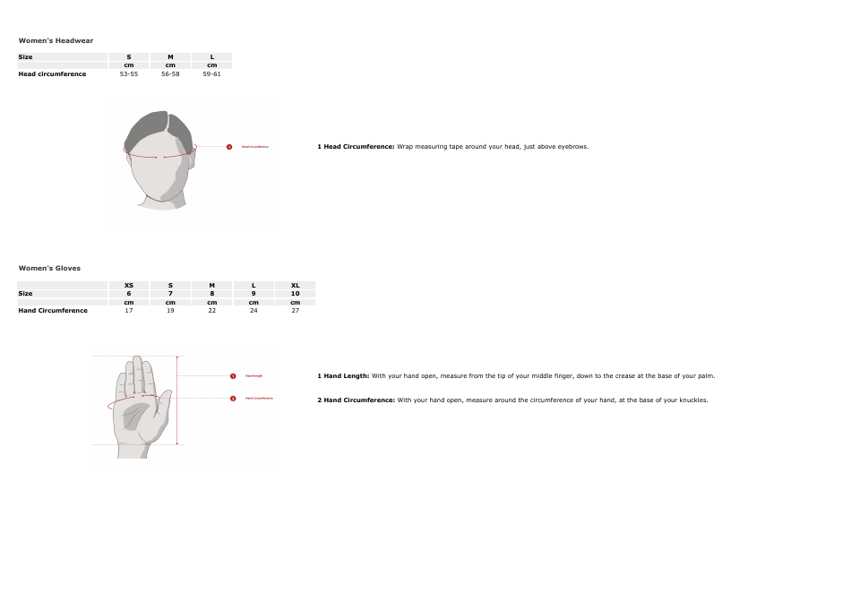 Clothing and Accessories Size Charts - Vaude, Page 5