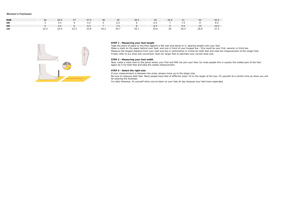 Clothing and Accessories Size Charts - Vaude, Page 6