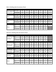 Document preview: Men's and Women's Clothing Size Conversion Chart