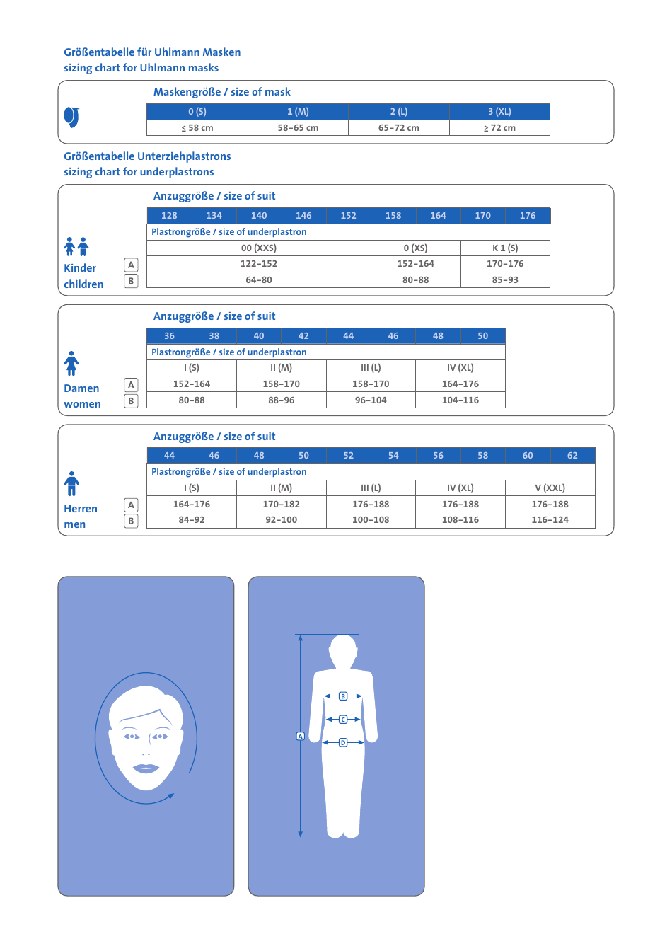 Fencing Equipment Sizing Charts - Uhlmann Fencing (English / German), Page 3
